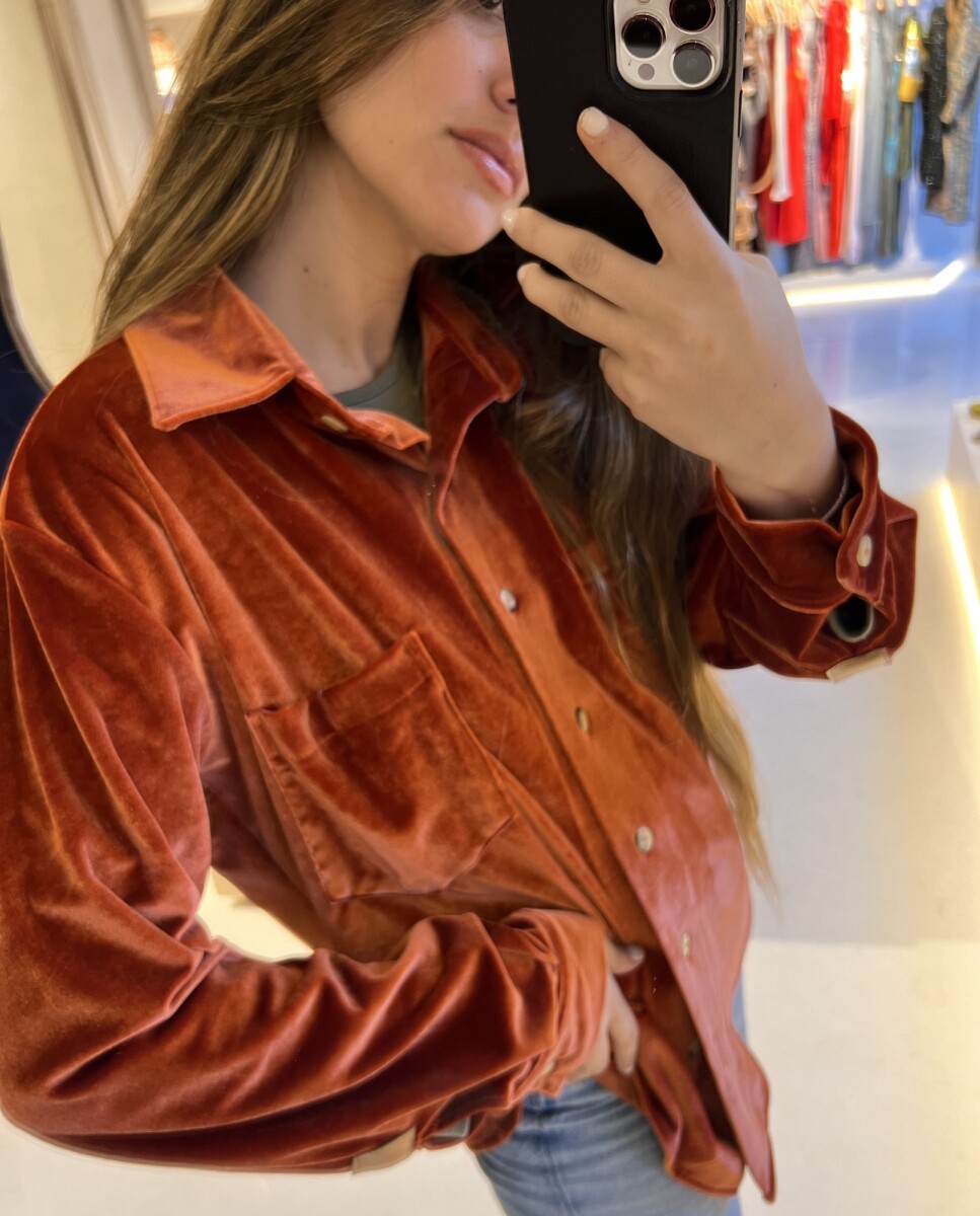 Velvet Shirt con Puño - Terracota 