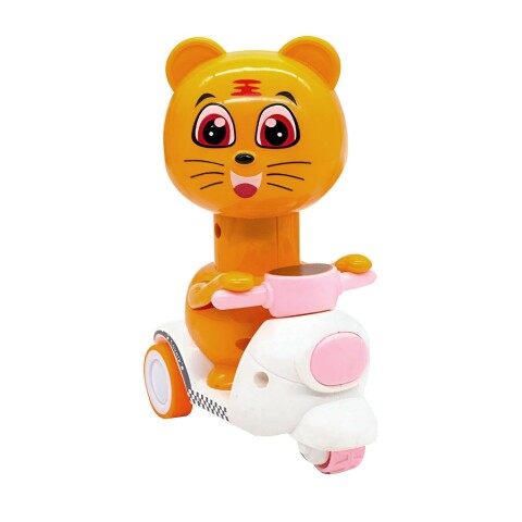 Juguete Interactivo Animales Moto A Fricción Infantil Niños Variante Modelo Gato Rosa