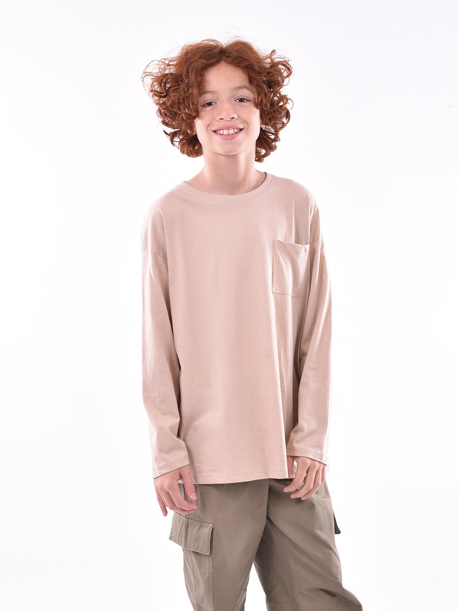 REMERA NACHO TEEN - BEIGE OSCURO 