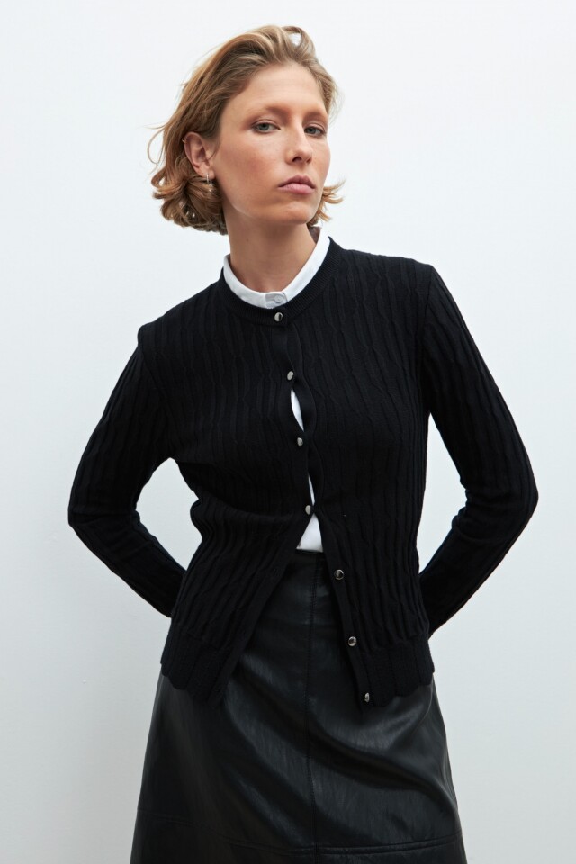 Cardigan con estructura negro