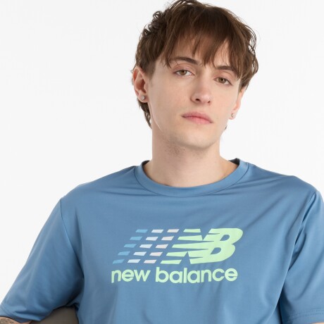 Remera New Balance de Hombre - Performance - MT53070SRU BLUE