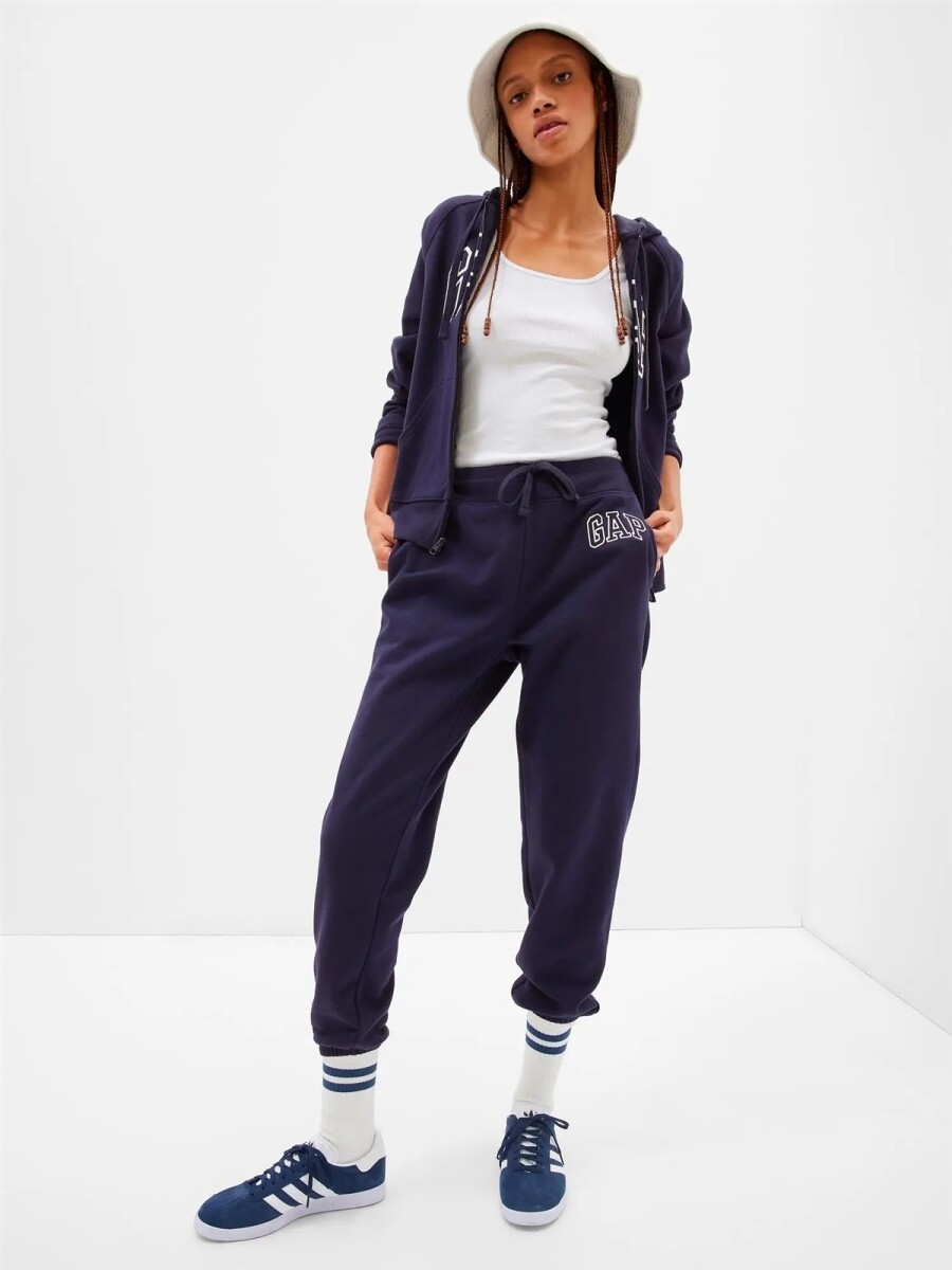 Pantalón Deportivo Logo Gap Con Puño Mujer - Navy Uniform 
