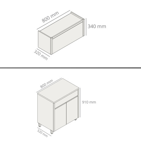 JUEGO MODULAR PARA COCINA INCLUYE AEREO Y BAJO MESADA GAMAS DE BEIGE
