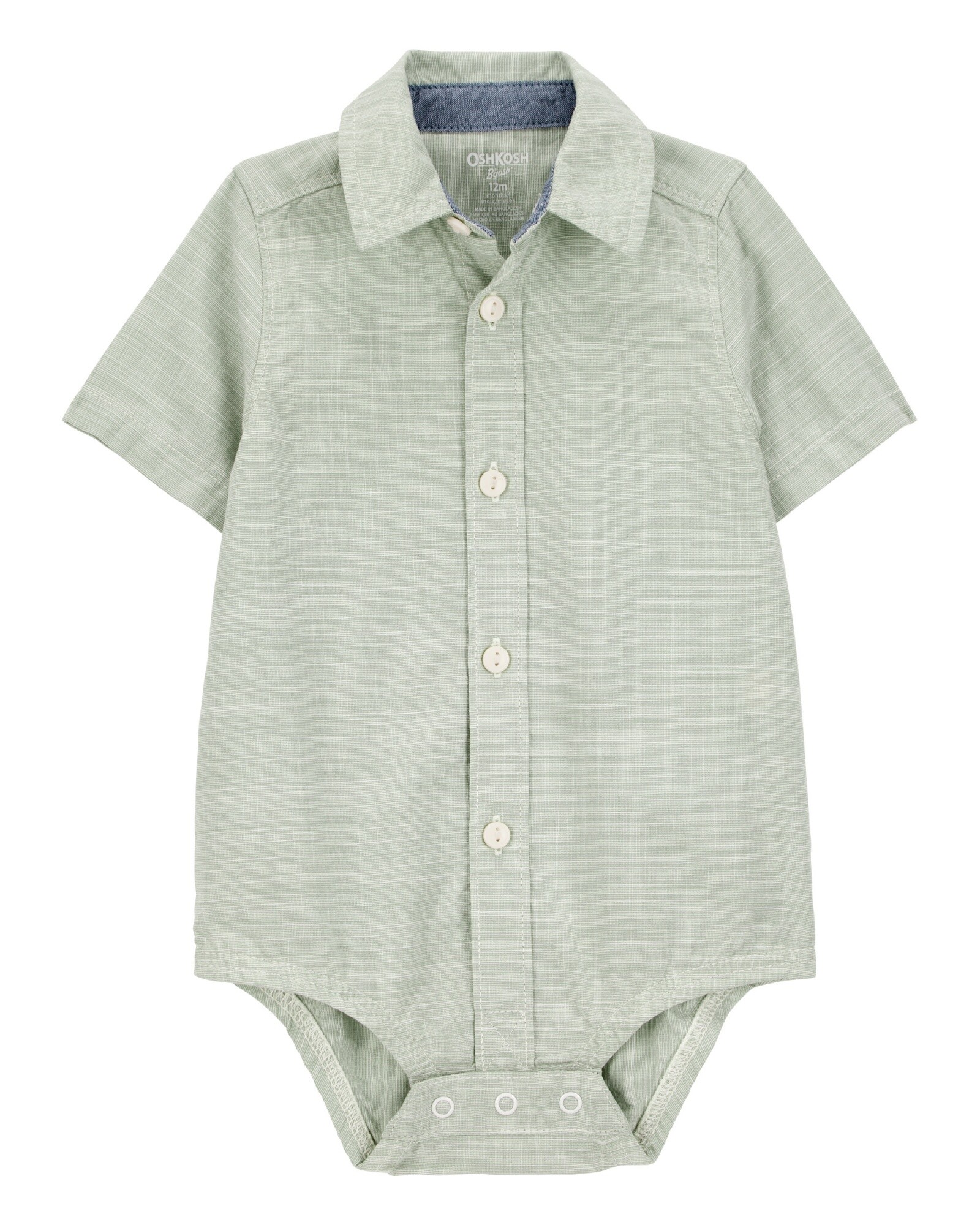 Body tipo camisa, de popelina, verde Sin color