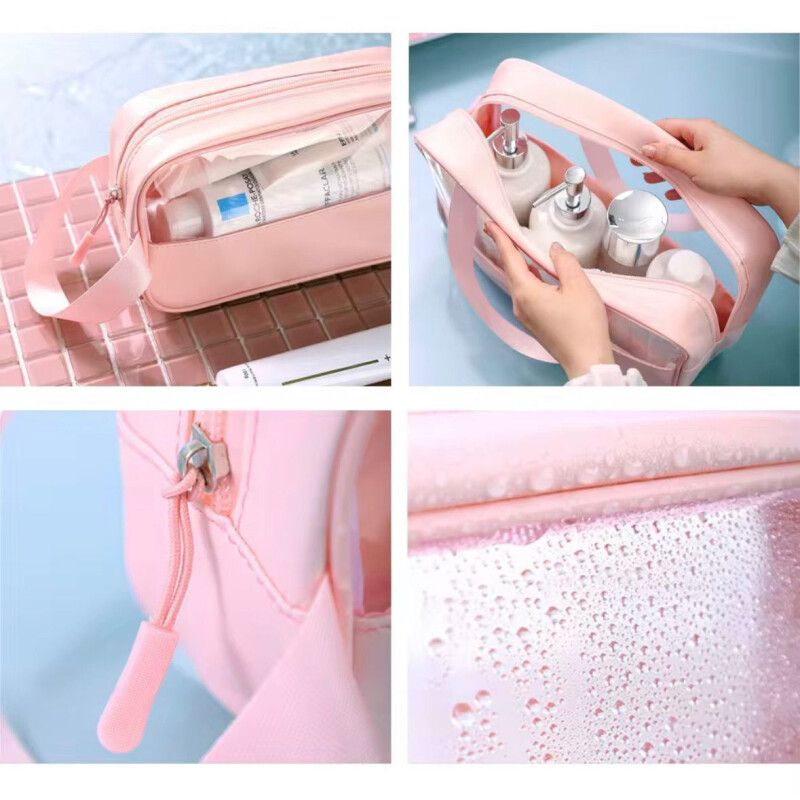 Set de Neceser de Viaje Transparentes Impermeables Rosa