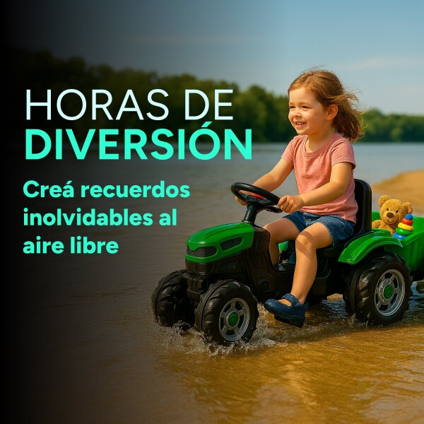 Auto Tractor Con Zorra Remolque Pedal Infantil Niños Pilsan Montable Auto Tractor Con Zorra Remolque Pedal Infantil Niños Pilsan Montable