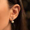 Caravanas Éclat de MOON en Plata 925 con Brillantes y Perla Caravanas Éclat de MOON en Plata 925 con Brillantes y Perla