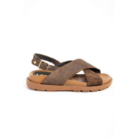 Sandalias Cruzadas De Cuero Chocolate