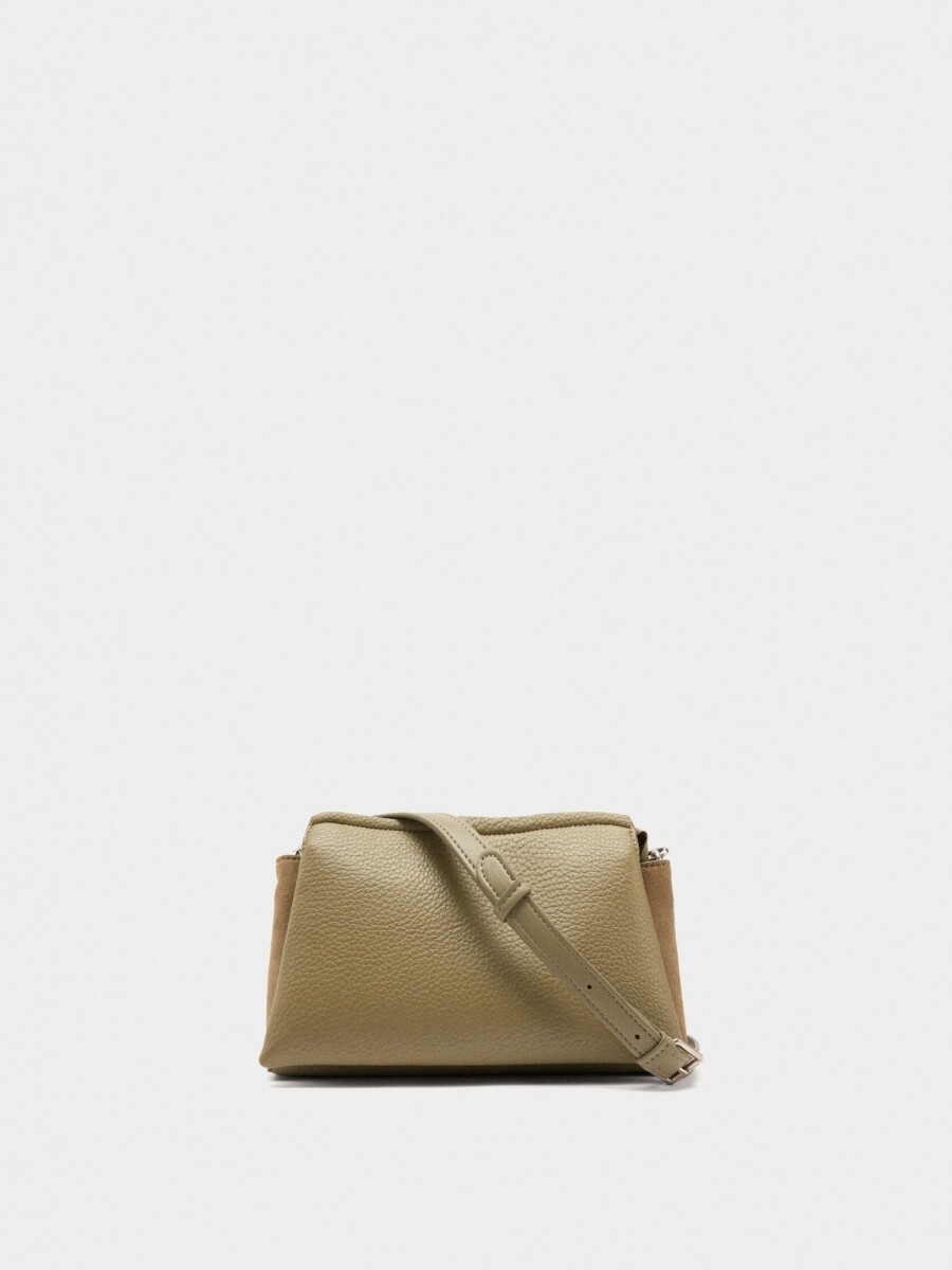 Bolso Bandolera Con Textura Efecto Piel caqui
