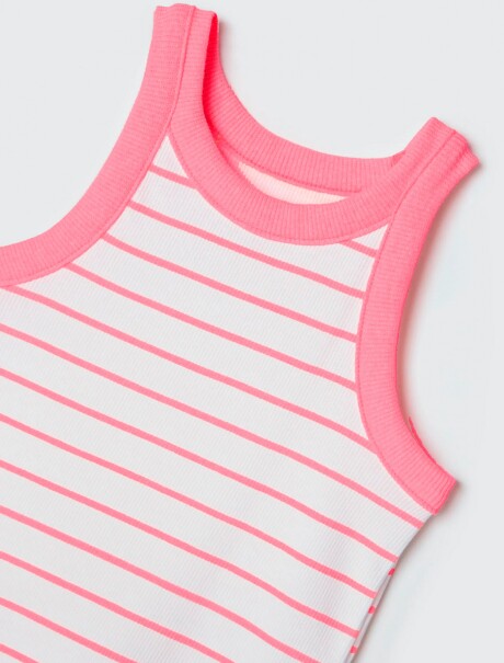 MUSCULOSA INFANTIL A RAYAS ROSA