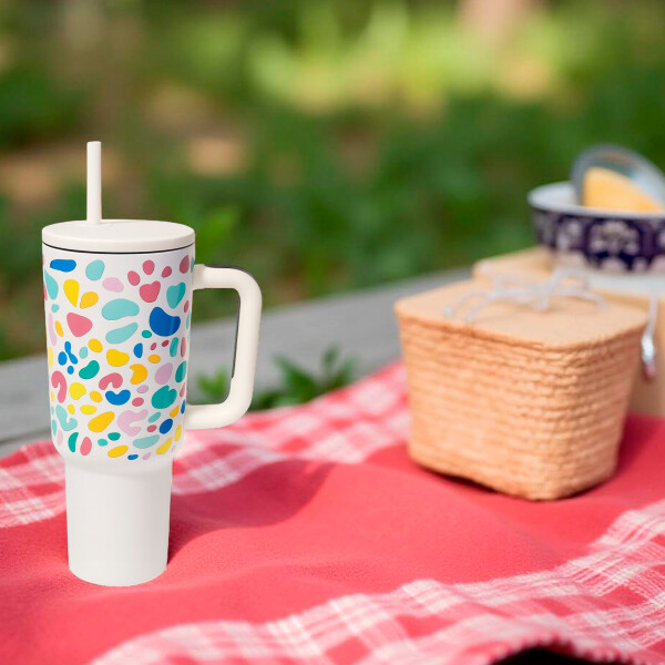 Vaso Térmico Metalico 1.2 Litros Diseño Sorbito Agua Cafe Ax Color Blanco