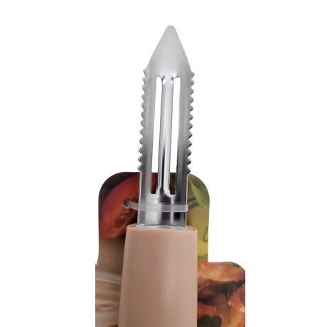 Pelador Manual de Papas Verduras Frutas en Acero Inoxidable Salmón