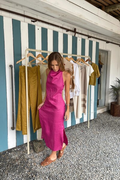 Vestido Halter Cool Fucsia