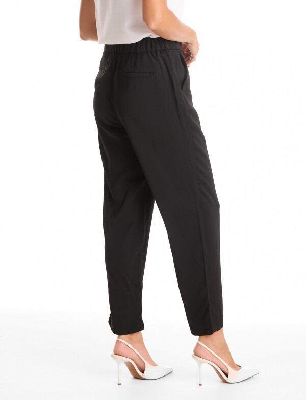 Pantalon Relaxed Fit & Cintura Elástica Posterior NEGRO