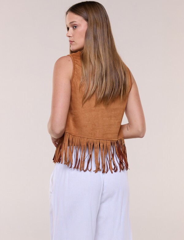 Blusa Suede Flecos TOSTADO