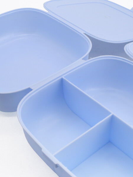 VIANDA DOBLE CON REPARTICIONES AZUL