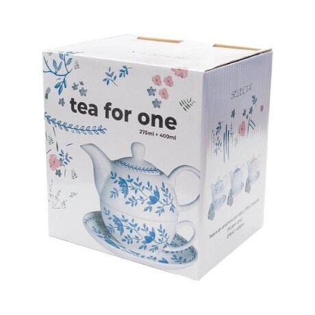 Juego de Té 3 Piezas Selecta en Porcelana Lineas Azules