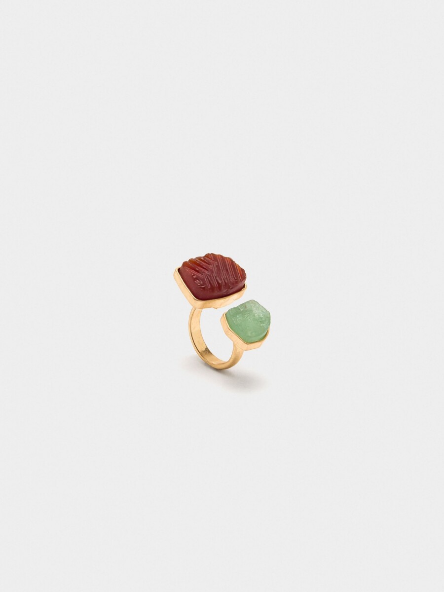 Anillo Abierto Con Piedras multicolor