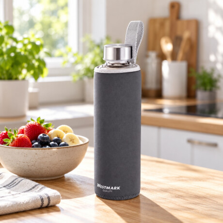 Botella de Vidrio con Funda 550 ml Gris Westmark Botella de Vidrio con Funda 550 ml Gris Westmark