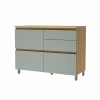 Bajo mesada 120 cm - 1 Puerta Basculante 4 cajónes - Rainha Gris