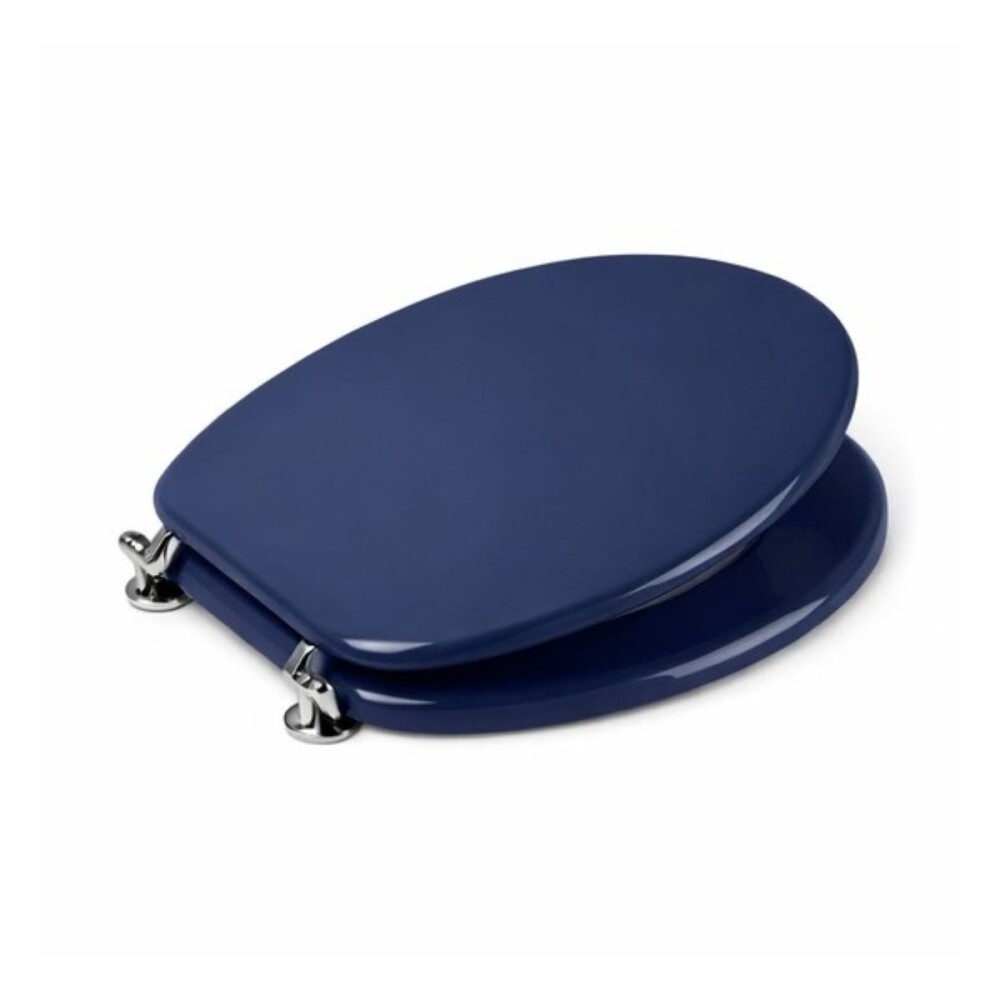 Tapa inodoro azul en MDF con herraje metálico Tapa Inodoro Azul En Mdf Con Herraje Metálico