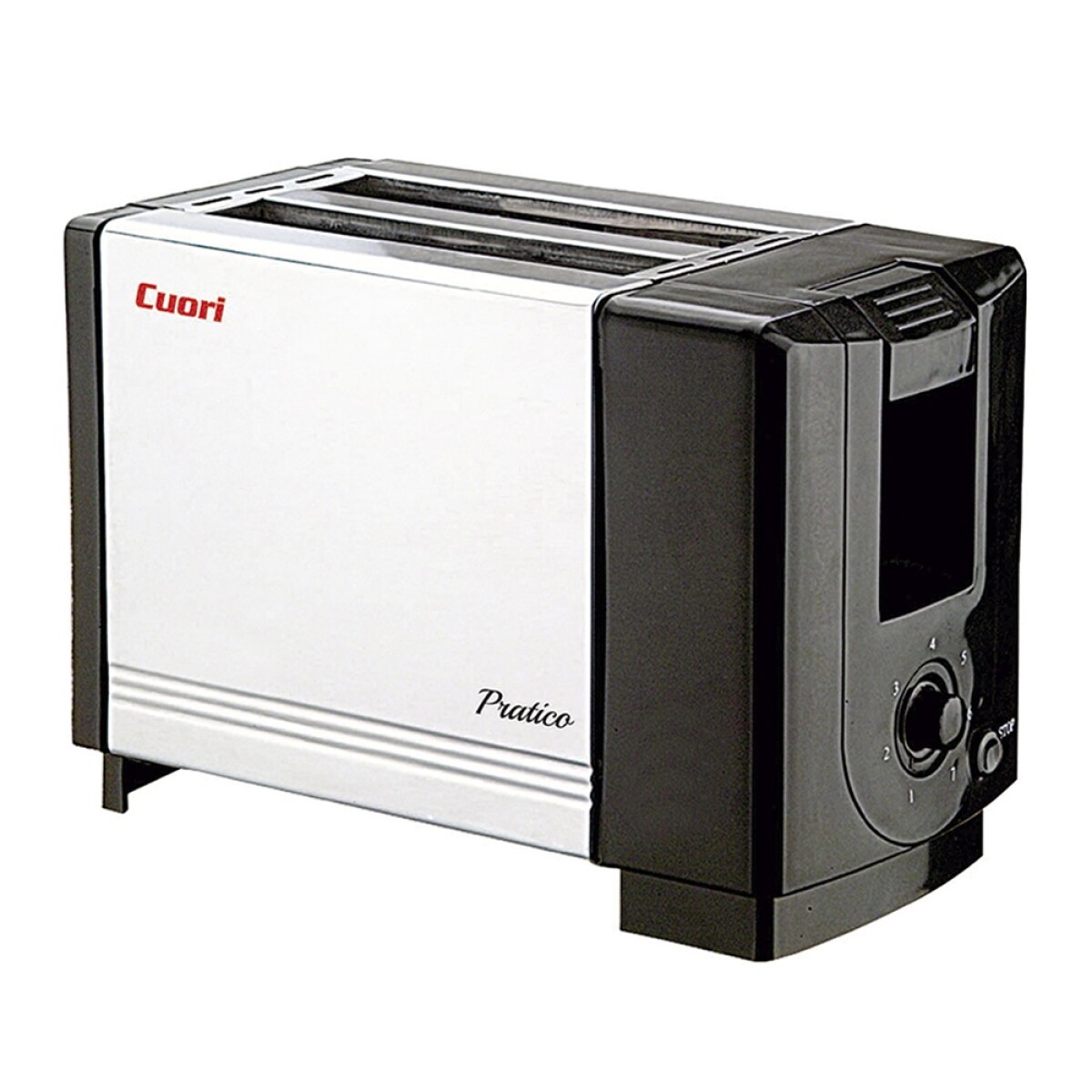 Tostadora de Pan Eléctrica para 2 Panes 700W Cuori Pratico - Negro/plateado 