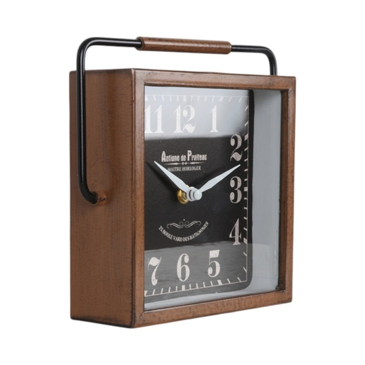 RELOJ DE MESA, MADERA C/ASA 20X19X6 CM 