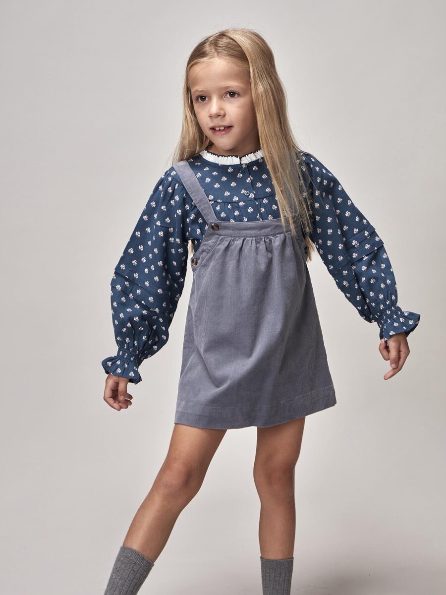 Blusa Manga Larga Azul Medio Oscuro