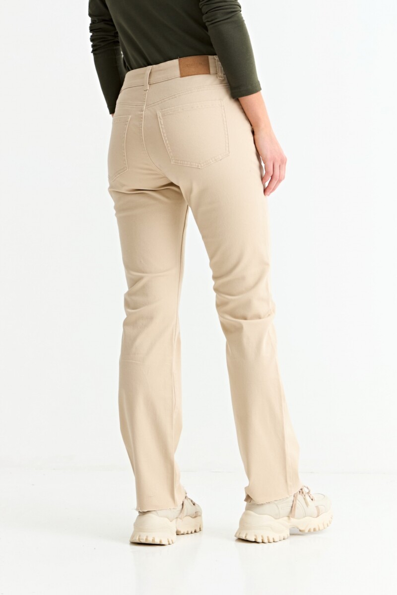 Pantalón straight ankle length BEIGE