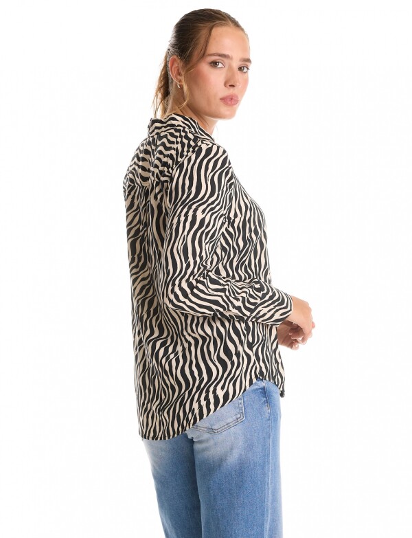 Camisa Print NEGRO/BEIGE