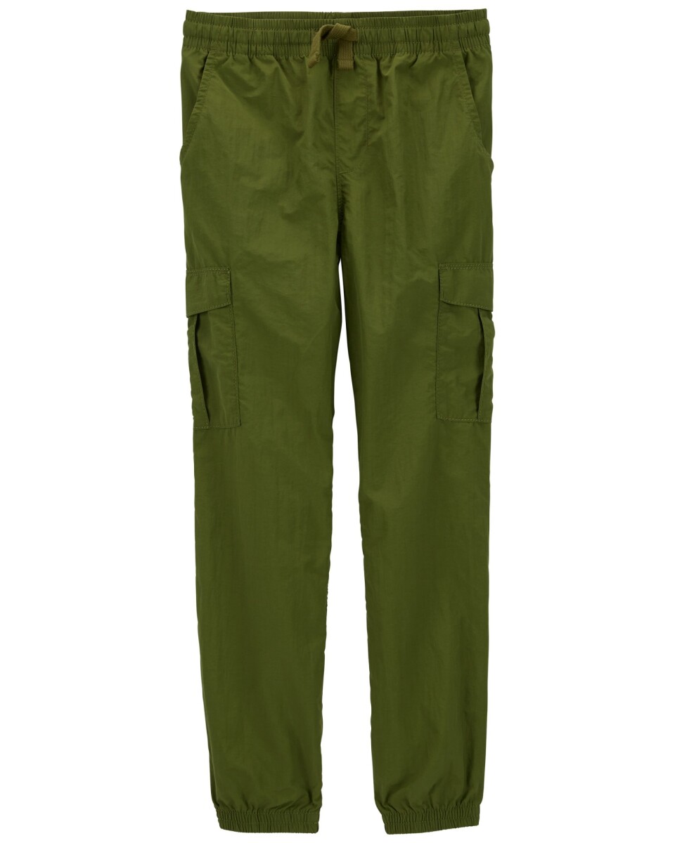 Pantalón deportivo de nylon, verde. Talles 6-8 