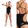 Malla De Natación Entrenamiento Para Mujer Arena Women's Team Swimsuit Challenge Solid Negro y Dorado