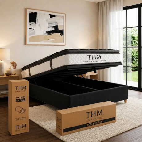 Sommier Queen Thm Iridium Hybrid Con Baúl 160x200 Cm NEGRO