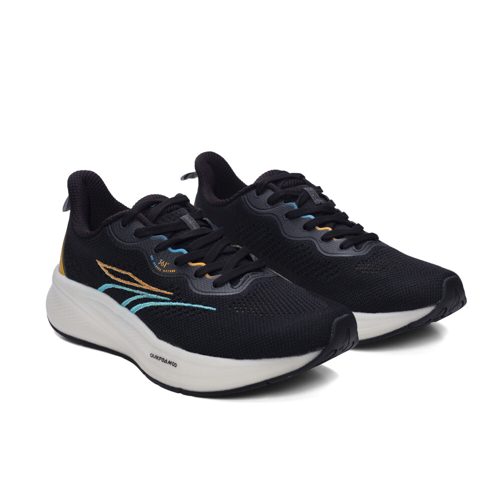 Zapatillas Running Quickfoam Infinity 4.0 Hombre Obsidian Black/papaya Milkshake