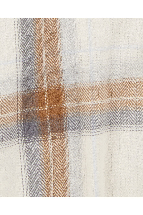 Body de algodón tipo camisa manga larga diseño a cuadros Sin color