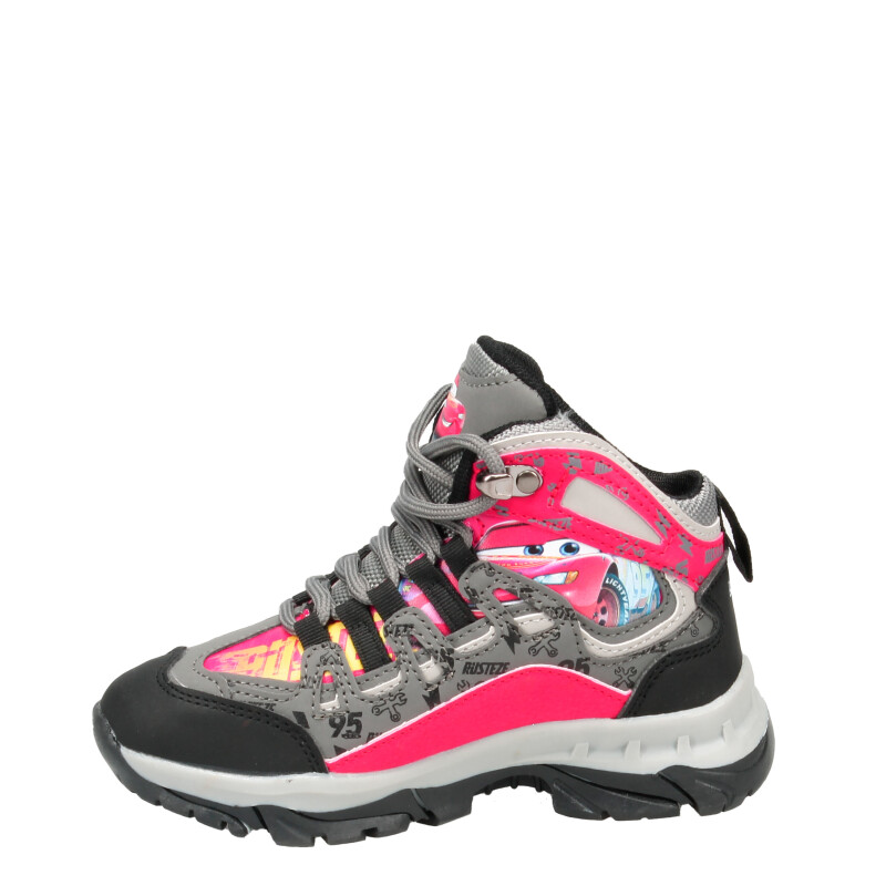 Botas Infantiles Disney Cars Trekking Gris - Negro - Rojo