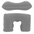 Almohada De Viaje Inflable Apoya Cabeza Auto Ãmnibus AviÃ³n Gris