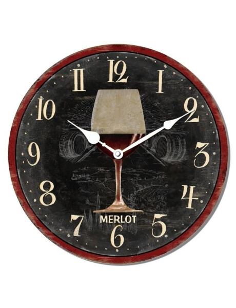RELOJ DE PARED MDF D28.8X3.5CM COPA VNO MERLOT RELOJ DE PARED MDF D28.8X3.5CM COPA VNO MERLOT