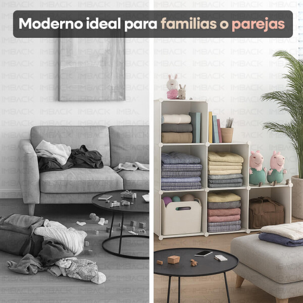 Estantería Biblioteca IMBACK IBK-PLC008 | 6 Cubos Modulares, Compacta, Resistente y Versátil Blanco Estantería Biblioteca IMBACK IBK-PLC008 | 6 Cubos Modulares, Compacta, Resistente y Versátil Blanco