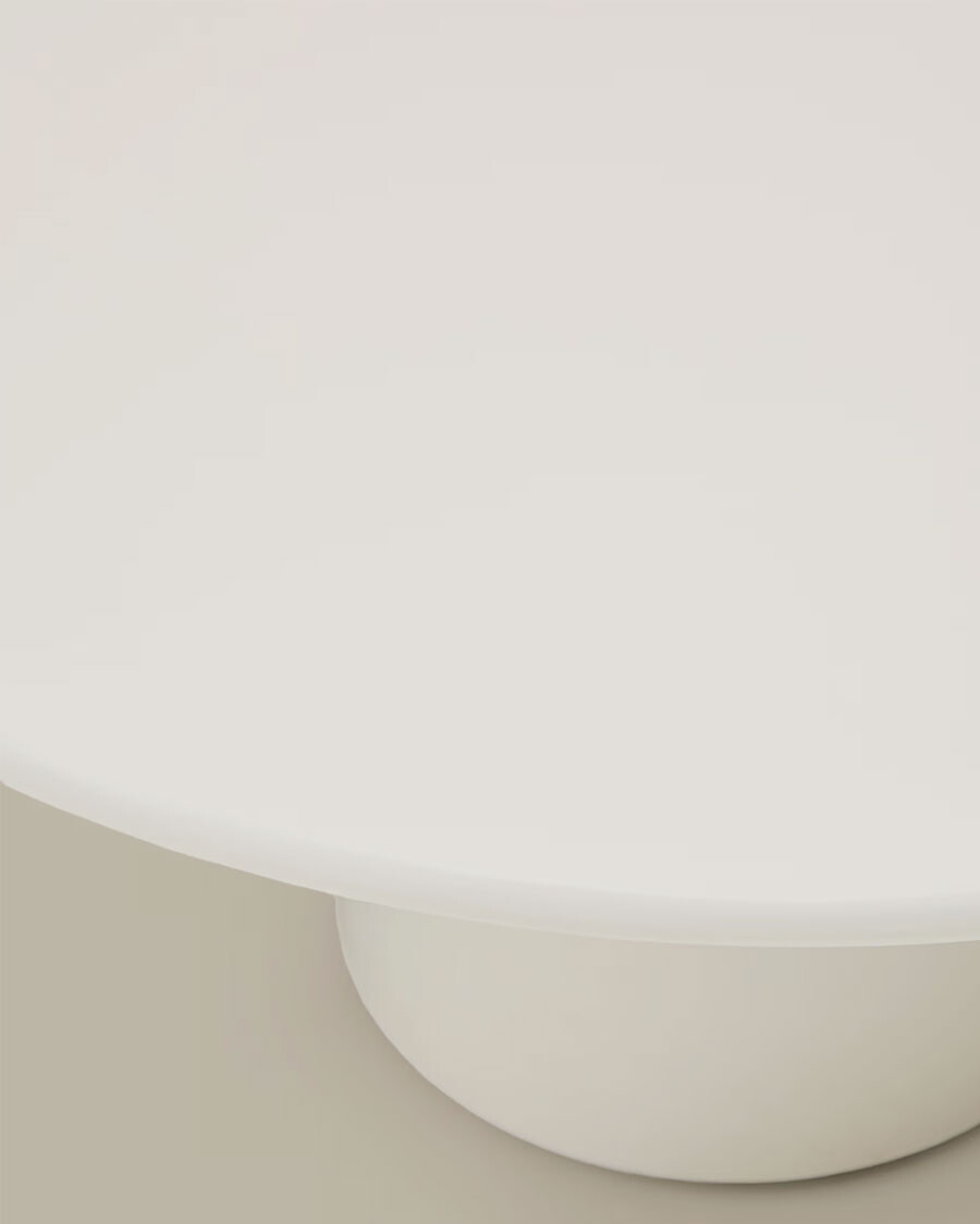 Mesa de centro Albanella de cemento con acabado blanco brillante Ø85 cm