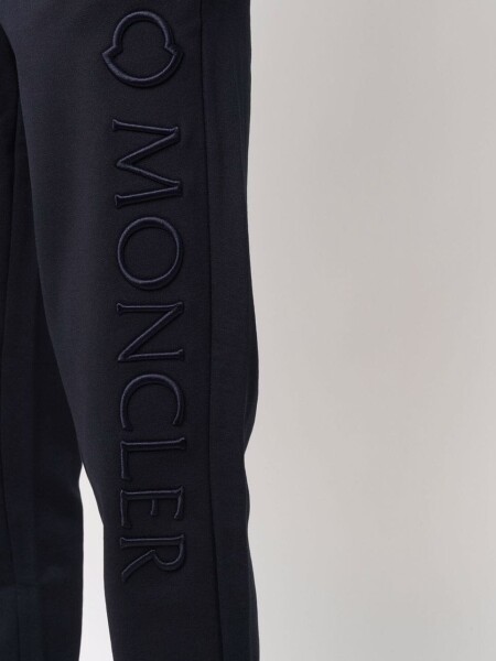 Moncler -Pantalón deportivo de algodón con bolsillos Azul