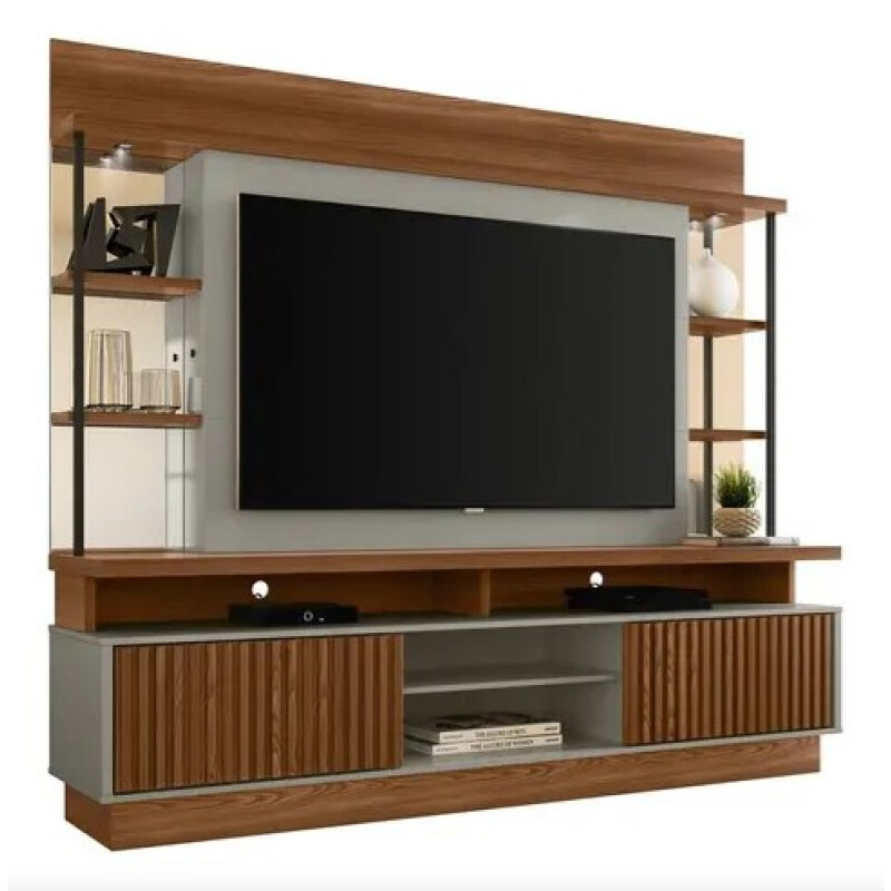Rack Para TV Hasta 60 Pulgadas Salvador Con LED y Puertas Corredizas Rack Para TV Hasta 60 Pulgadas Salvador Con LED y Puertas Corredizas