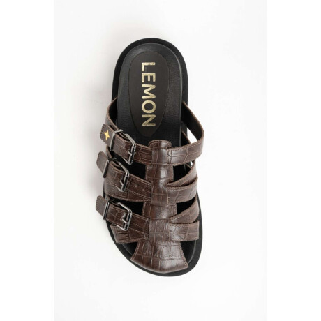 Zueco Croco Hebillas Chocolate