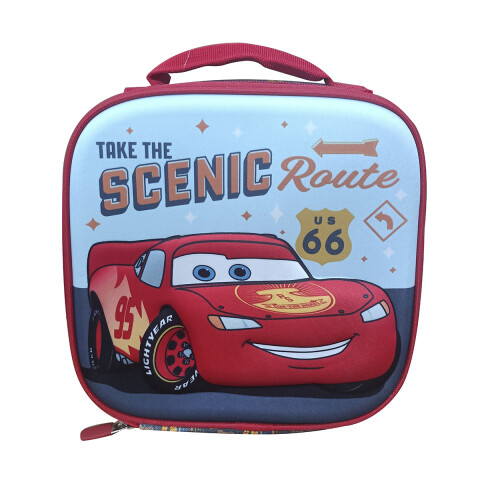 Lunchera 3D Térmica Escolar Cars 22 x 22 cm Oficial AZUL