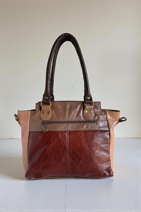 Cartera Mili Cuero Marrón Combinada Cartera Mili Cuero Marrón Combinada