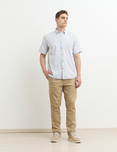 012635 CAMISA HARRINGTON LABEL Blanco/kaki