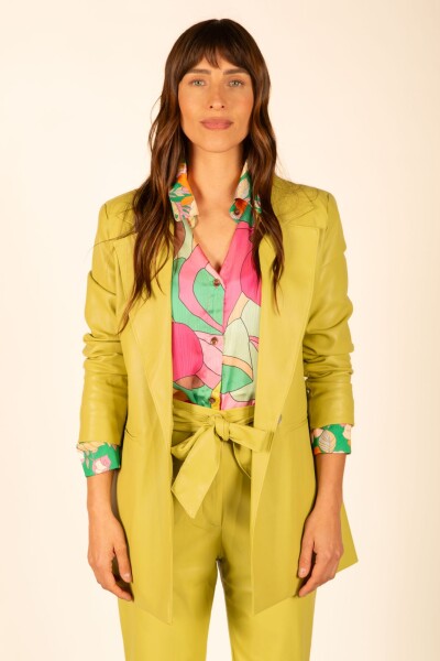 Blazer efecto cuero Verde Manzana