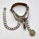 Par De Espuelas En Metal, Plata, Cuero Y Oro Par De Espuelas En Metal, Plata, Cuero Y Oro