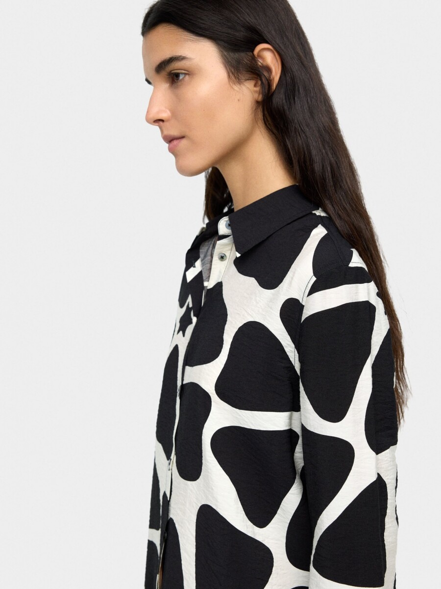 Camisa Estampada Efecto Arrugado multicolor