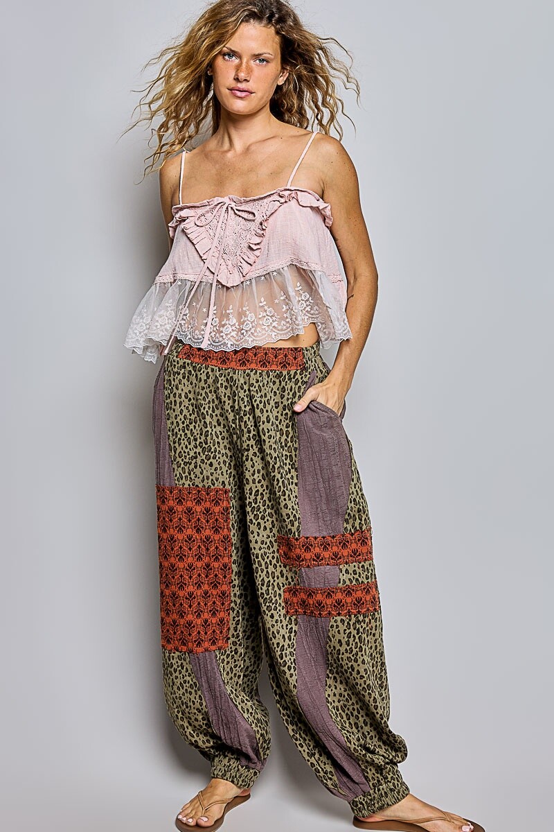 PANTALON PATCHWORK Verde Oliva
